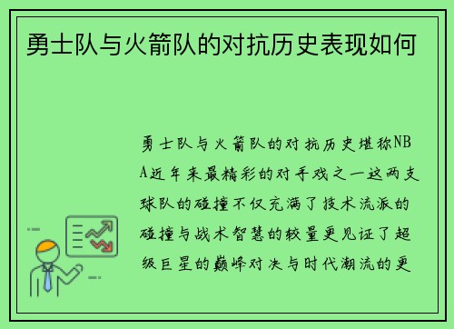 勇士队与火箭队的对抗历史表现如何